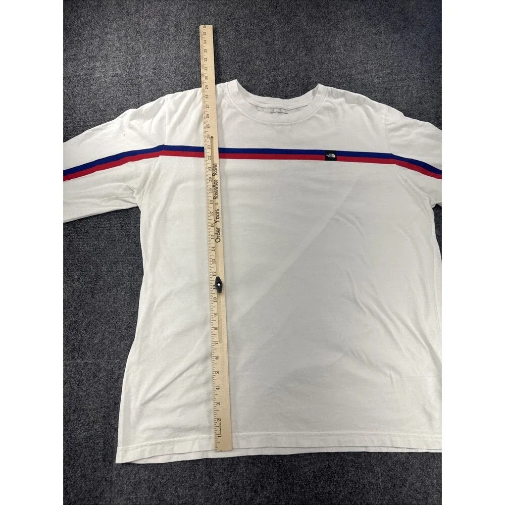 The North Face Long Sleeve T-Shirt Men's XXL White Stripe Logo Outdoor Tee